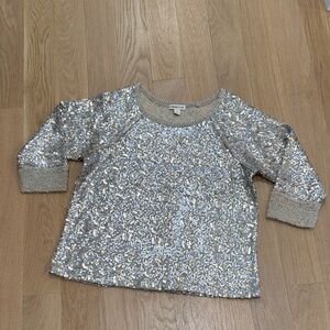 Coldwater Creek Sequin Women’s Top - Silver and Gold sz L 14